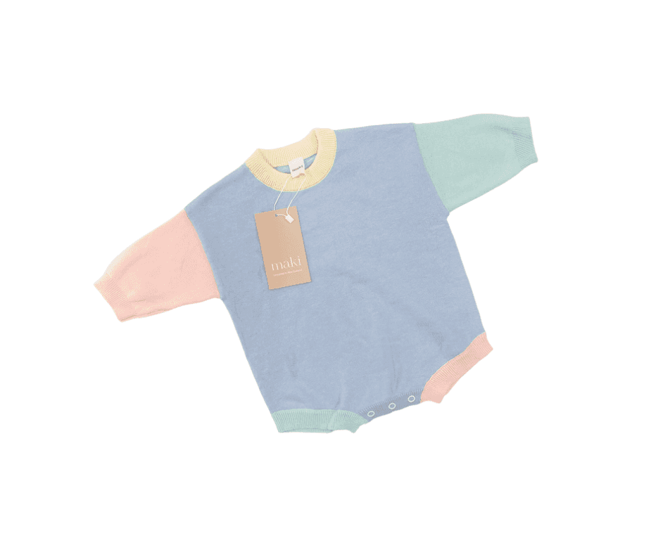 Knit Romper - Pastel Colourblock