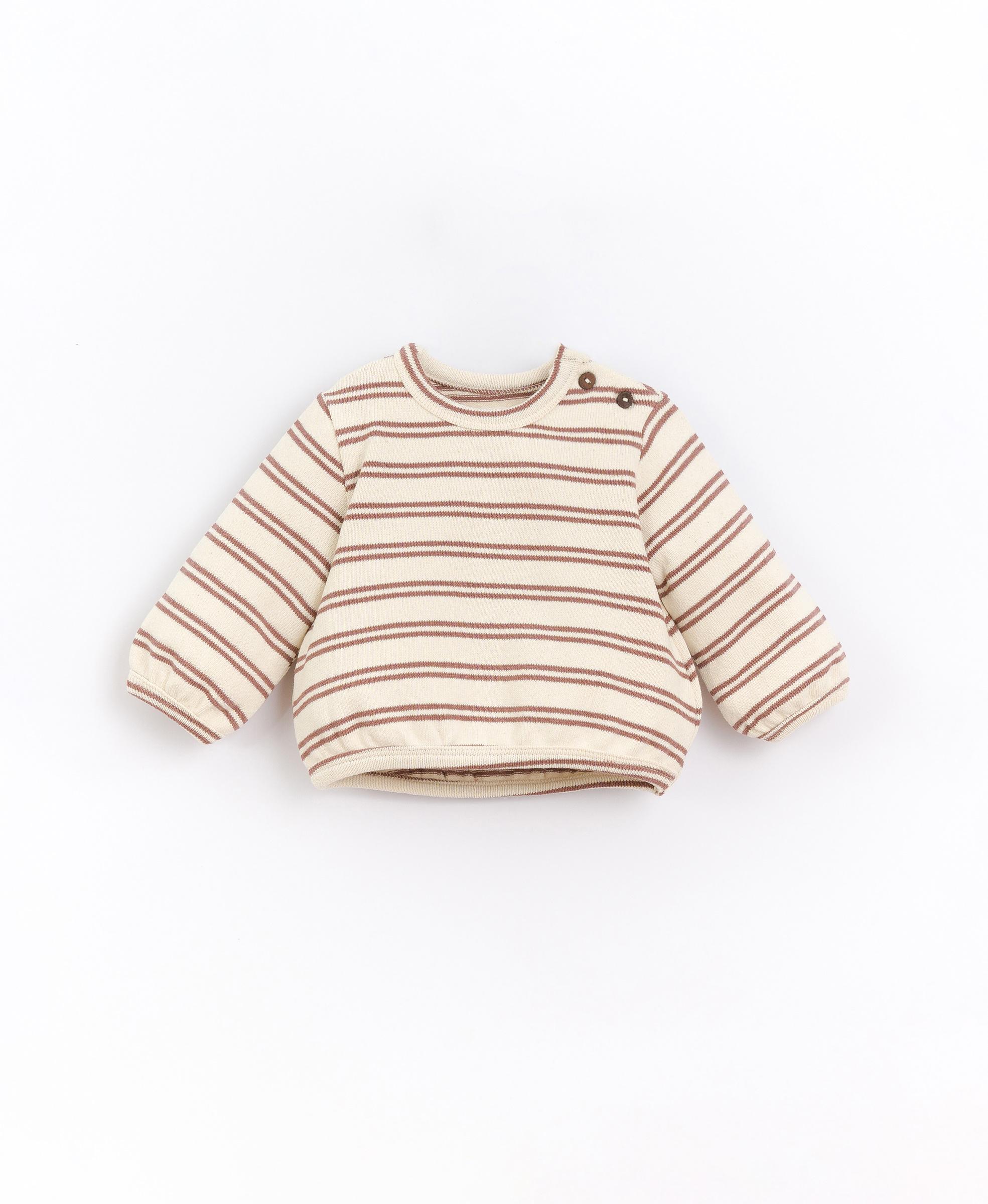 Sweatshirt in jersey blend of organic cotton and recycled cotton