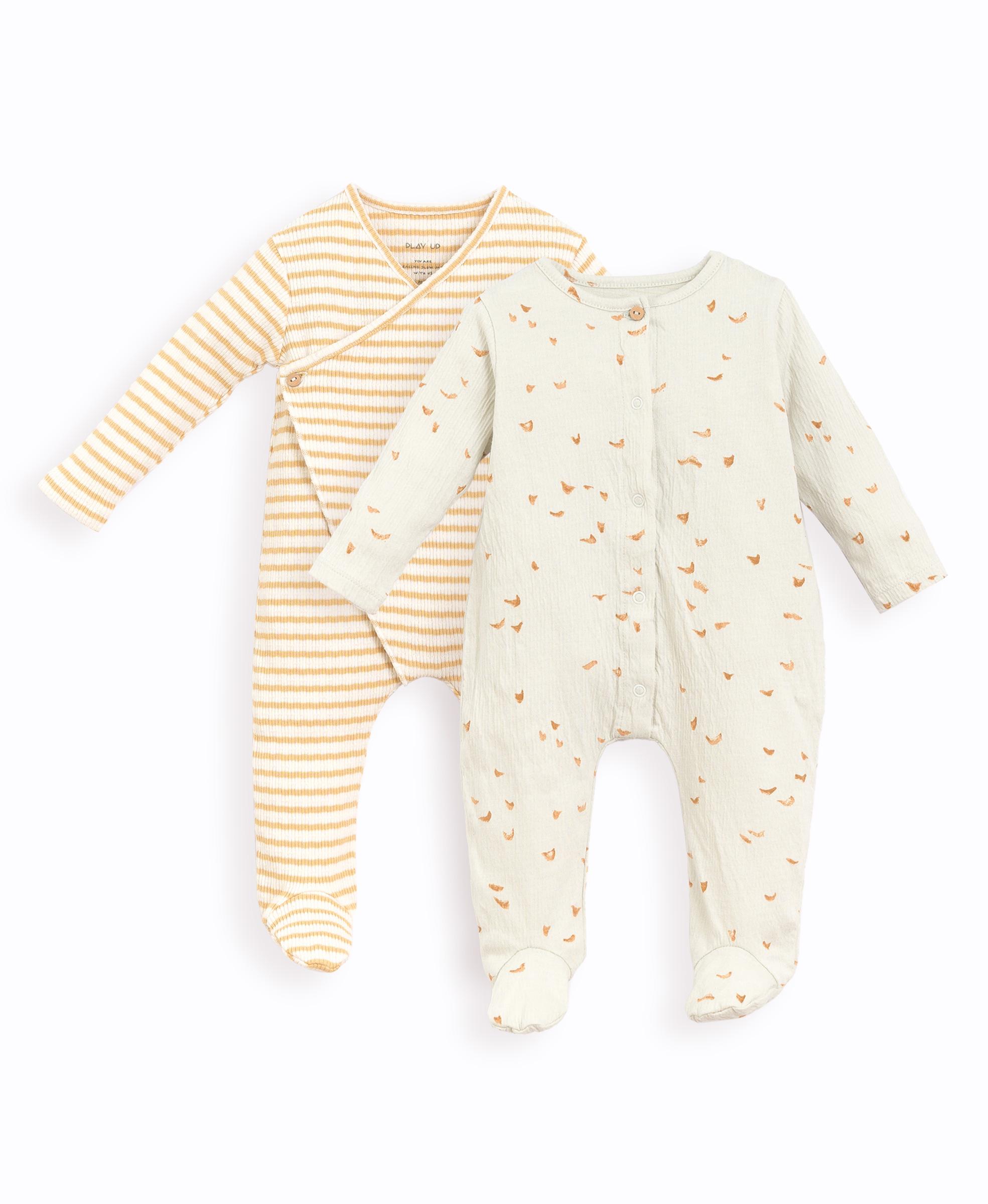 Set of 2 babygrows with foot